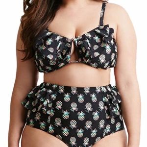 High waisted pineapple swimsuit